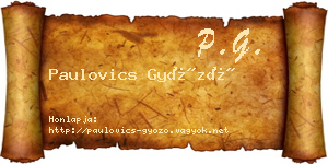 Paulovics Győző névjegykártya