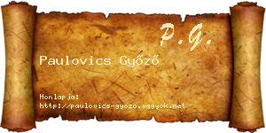 Paulovics Győző névjegykártya